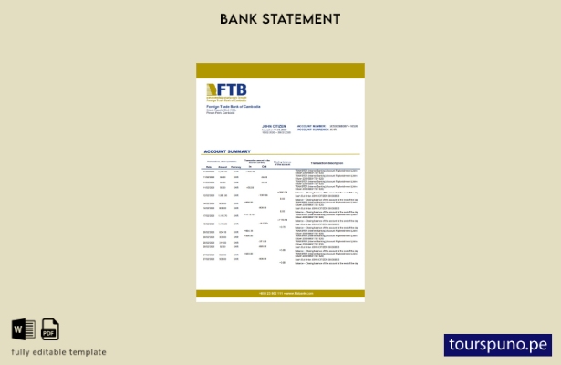 listo para imprimir plantilla de word   extracto bancario del Banco de Comercio 